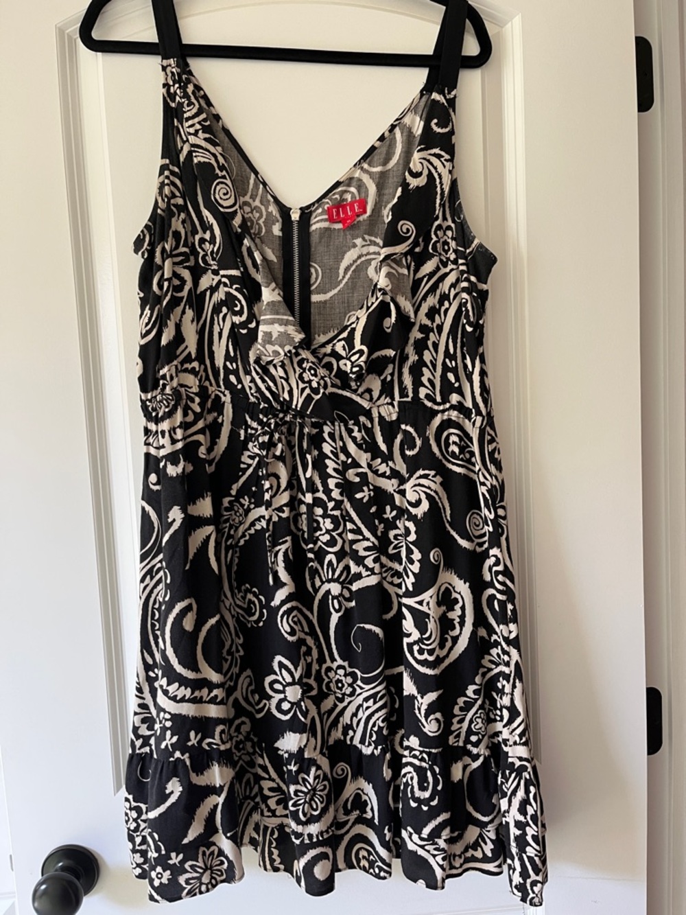 Elle Black & Cream Print Dress